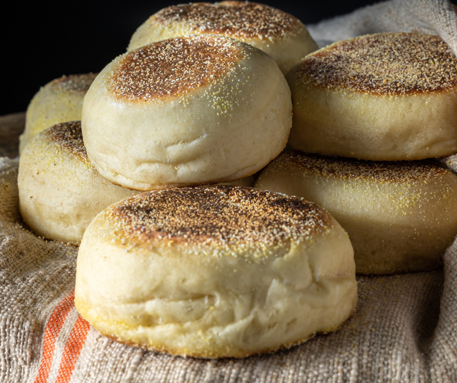 Sourdough English Muffins (made with whole grain!)